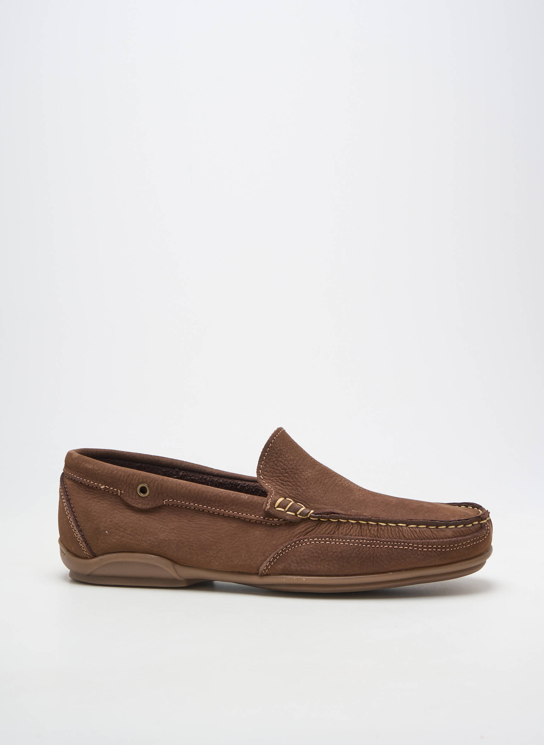Pantofi de barcă material neted vârf rotund maro ARIMA bărbat