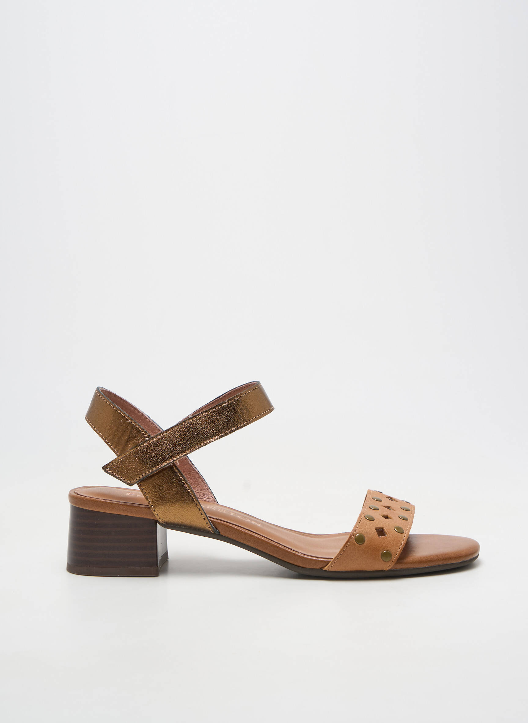 Sandale/pantofi decupați material neted toc de 4 la 6 cm maro EMILIE KARSTON femeie