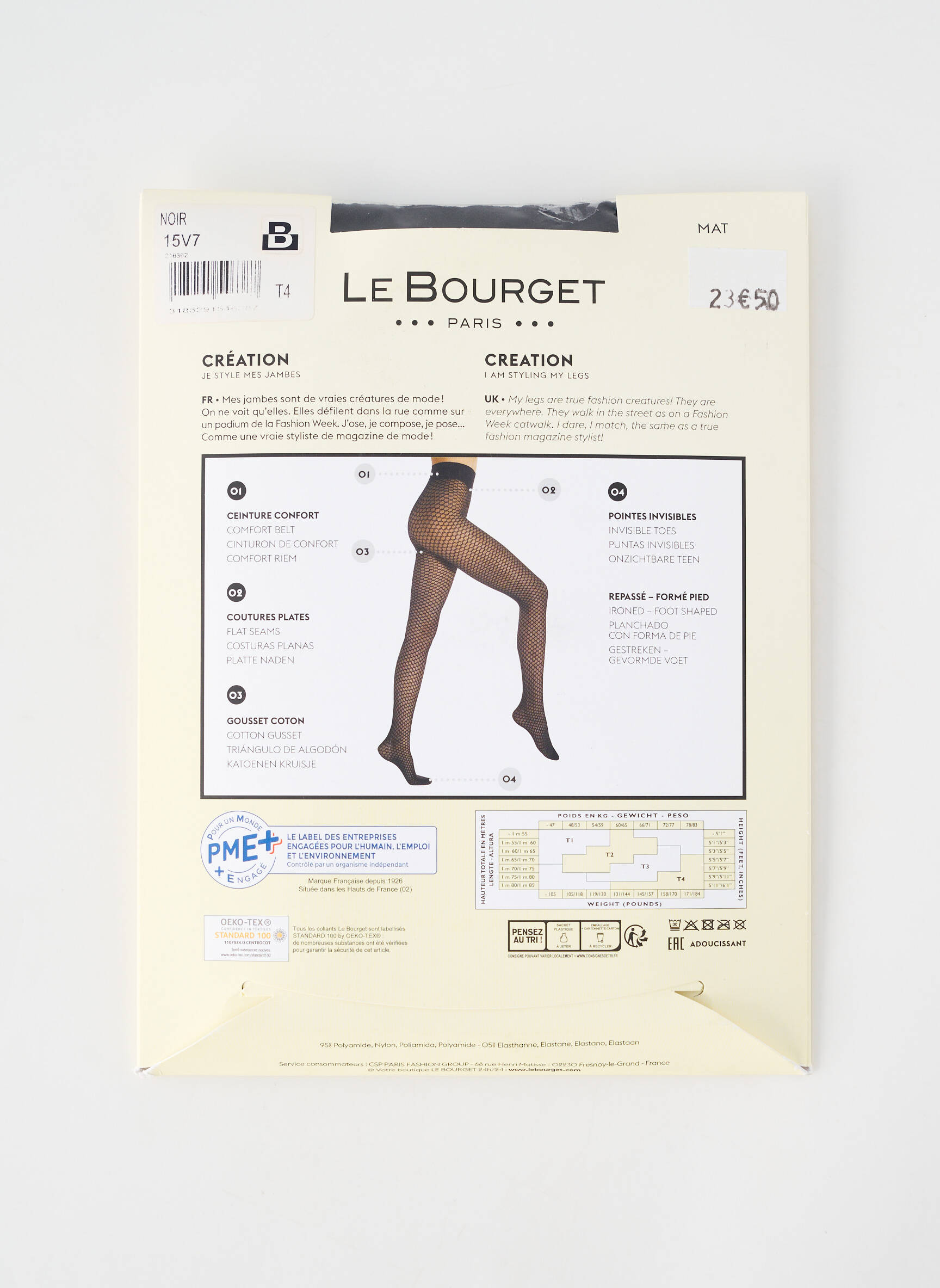 Colanți elasticitate negru LE BOURGET femeie