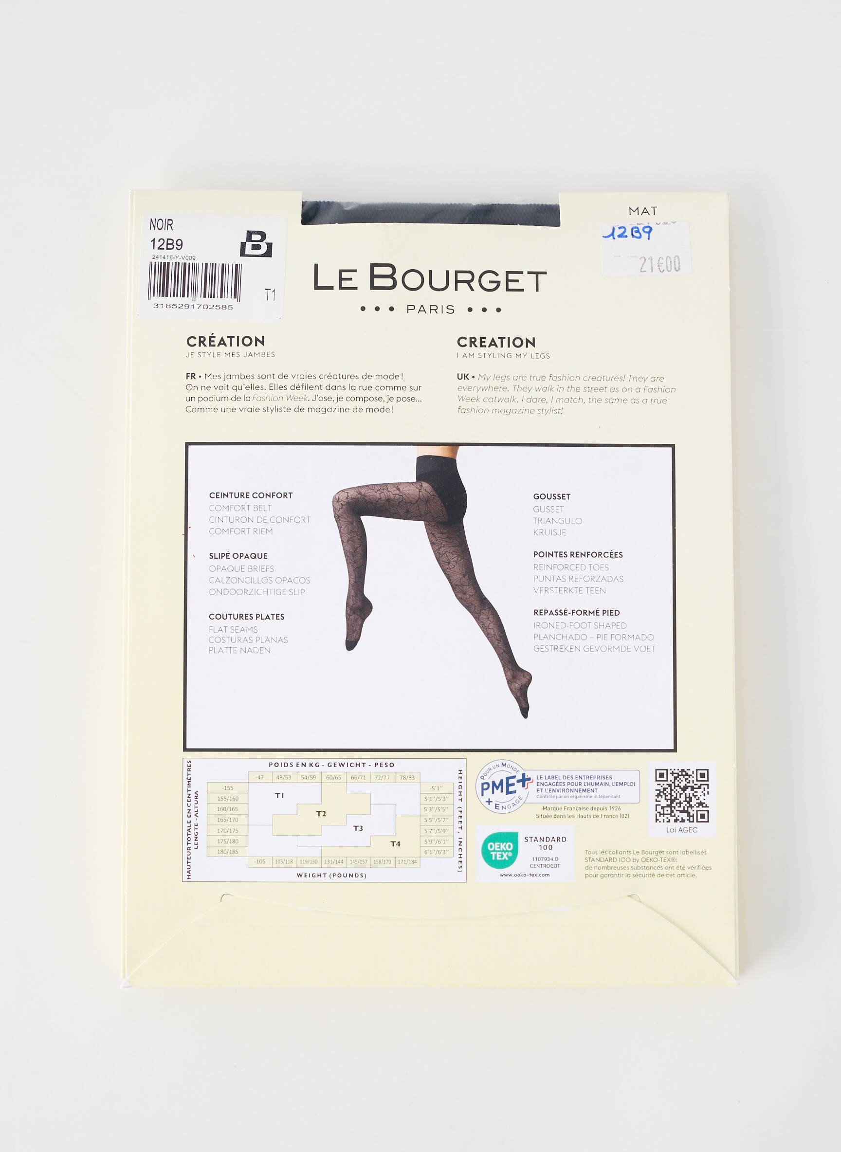 Colanți elasticitate negru LE BOURGET femeie