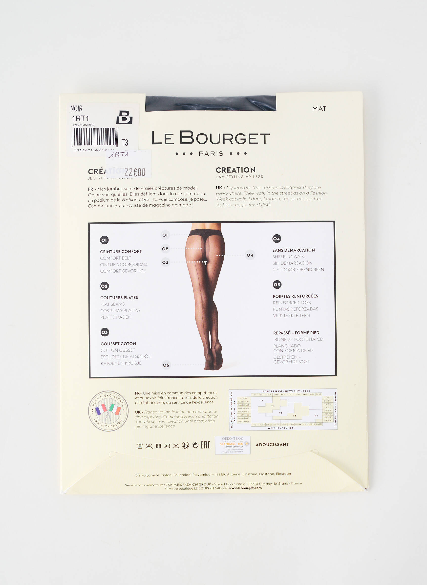Colanți elasticitate negru LE BOURGET femeie