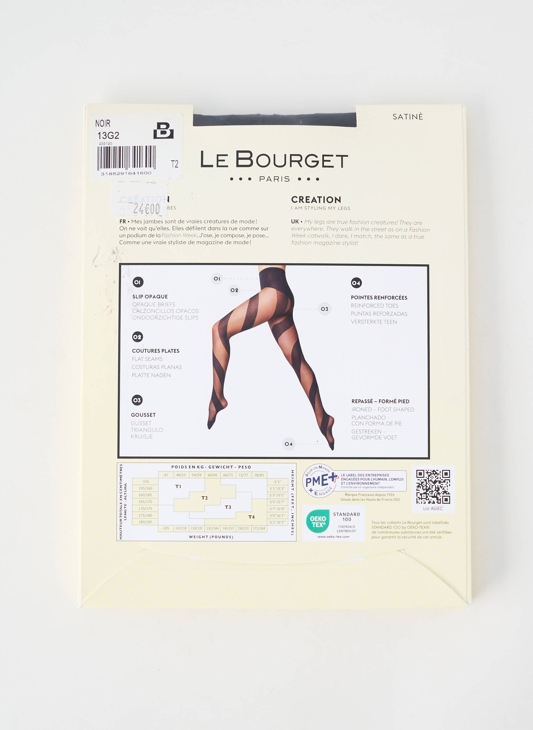 Colanți elasticitate negru LE BOURGET femeie