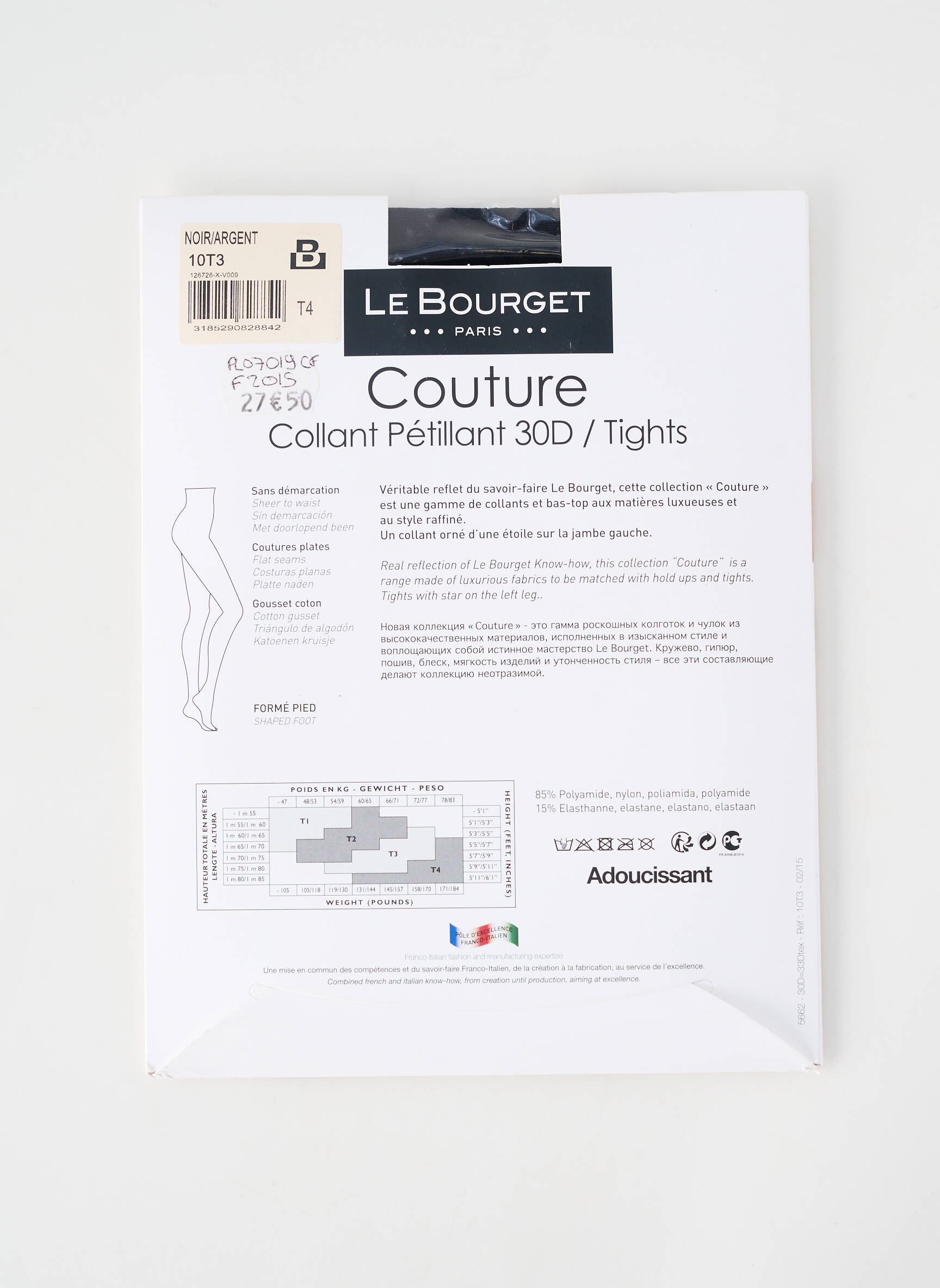 Colanți elasticitate negru LE BOURGET femeie