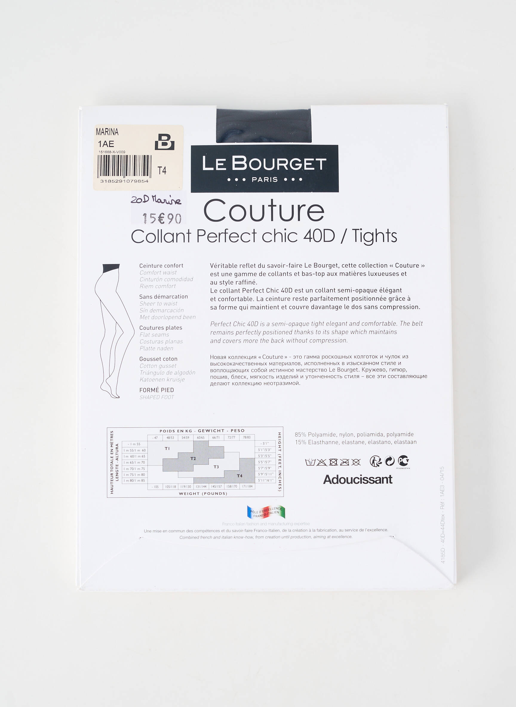 Colanți elasticitate albastru LE BOURGET femeie