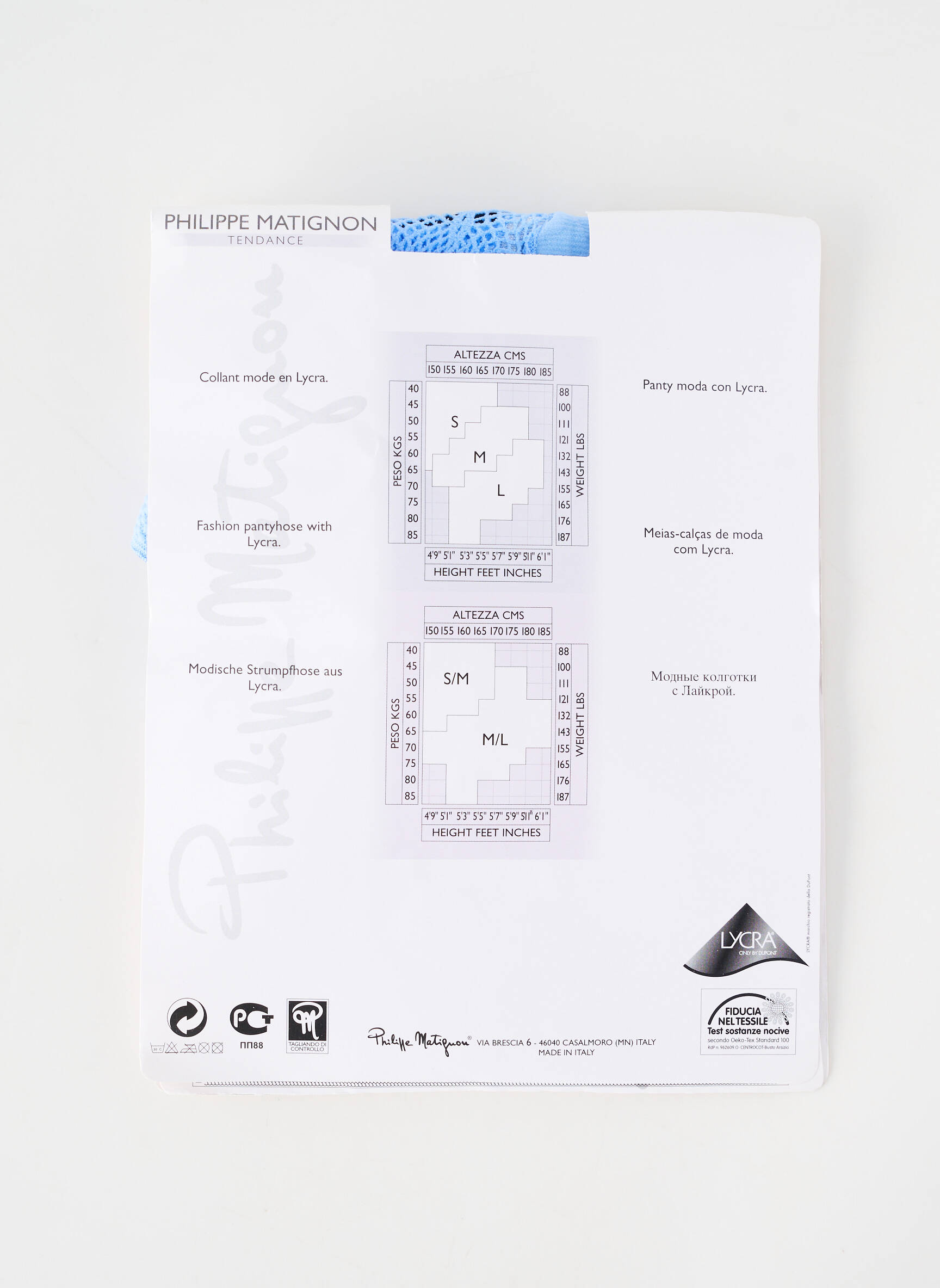 Colanți elasticitate albastru PHILIPPE MATIGNON femeie