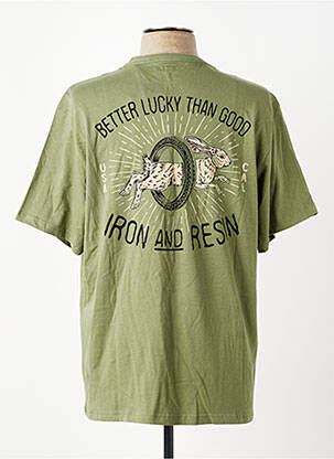 Tricou bio mâneci scurte verde IRON AND RESIN bărbat