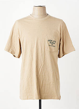 Tricou bio mâneci scurte bej IRON AND RESIN bărbat