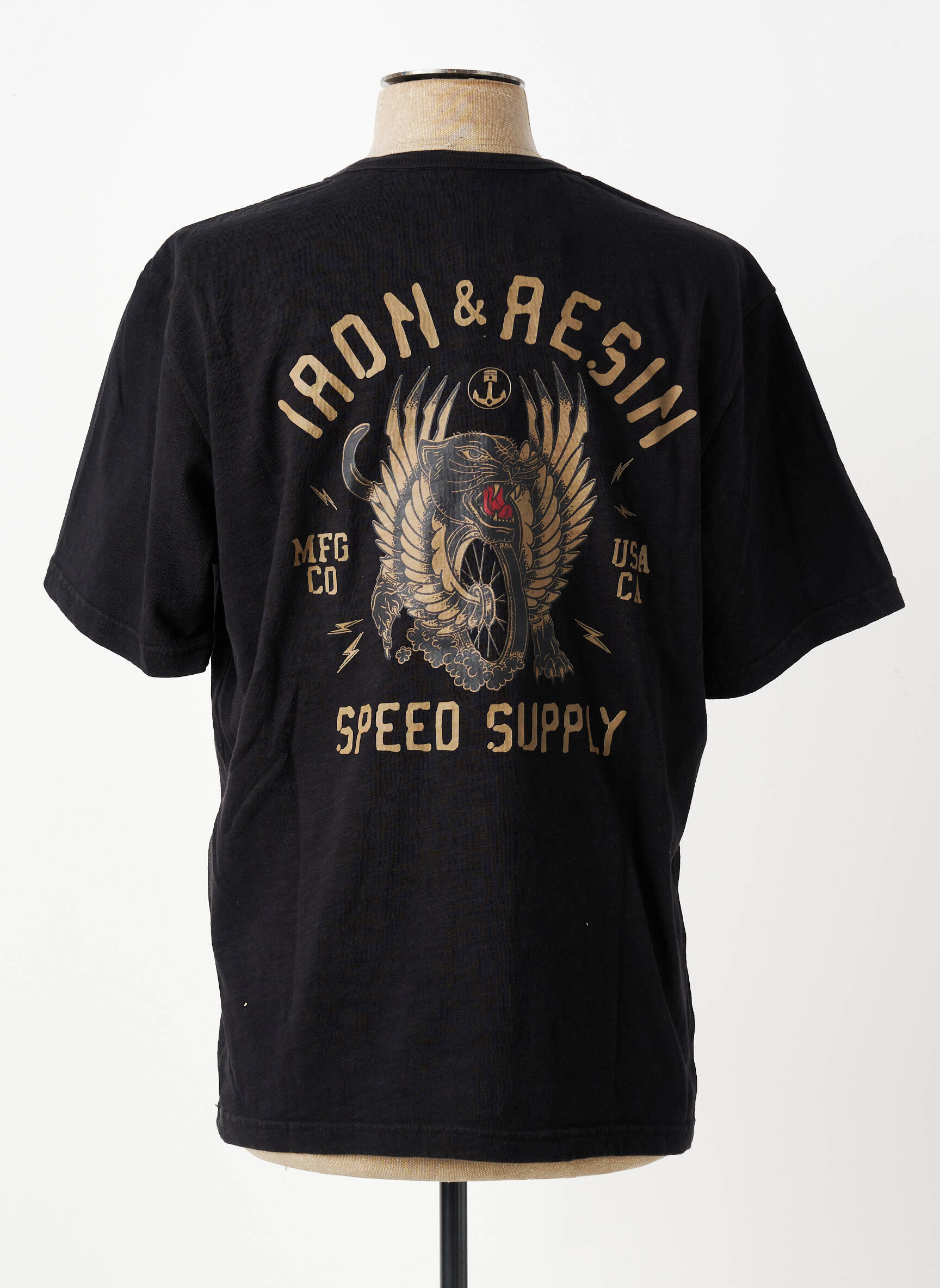 Tricou elasticitate mâneci scurte negru IRON AND RESIN bărbat