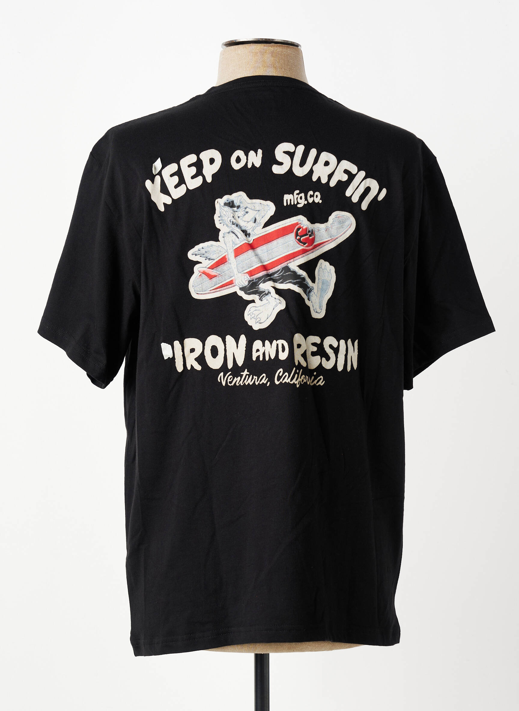 Tricou elasticitate mâneci scurte negru IRON AND RESIN bărbat