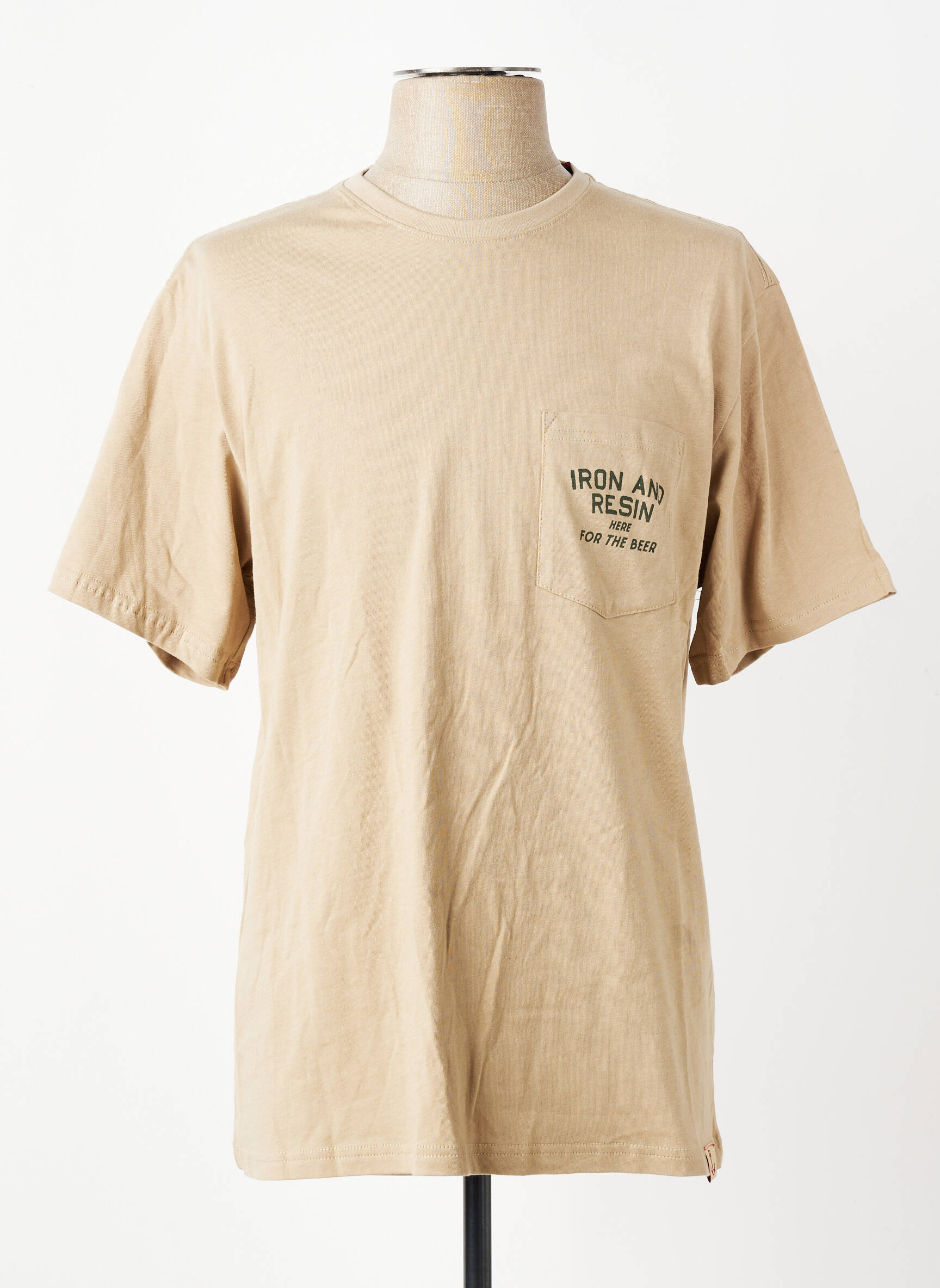 Tricou bio mâneci scurte bej IRON AND RESIN bărbat