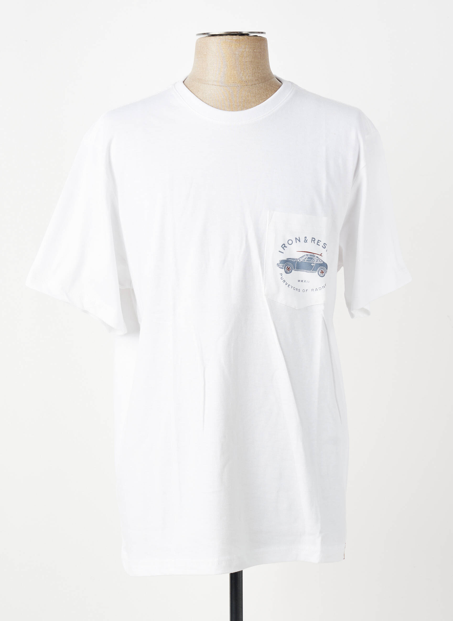 Tricou bio mâneci scurte alb IRON AND RESIN bărbat