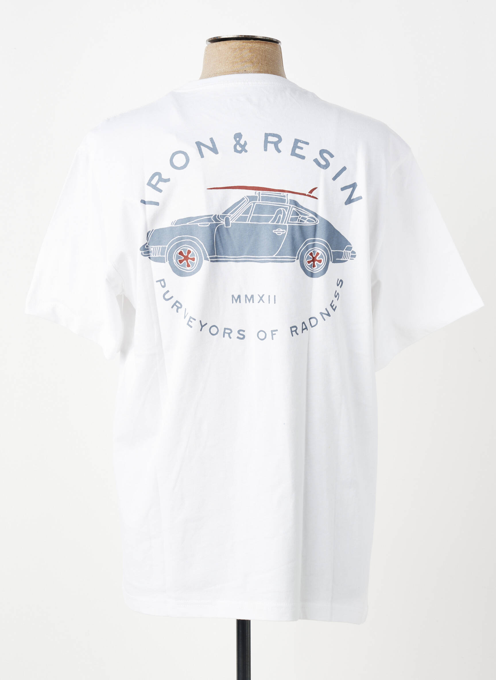 Tricou bio mâneci scurte alb IRON AND RESIN bărbat