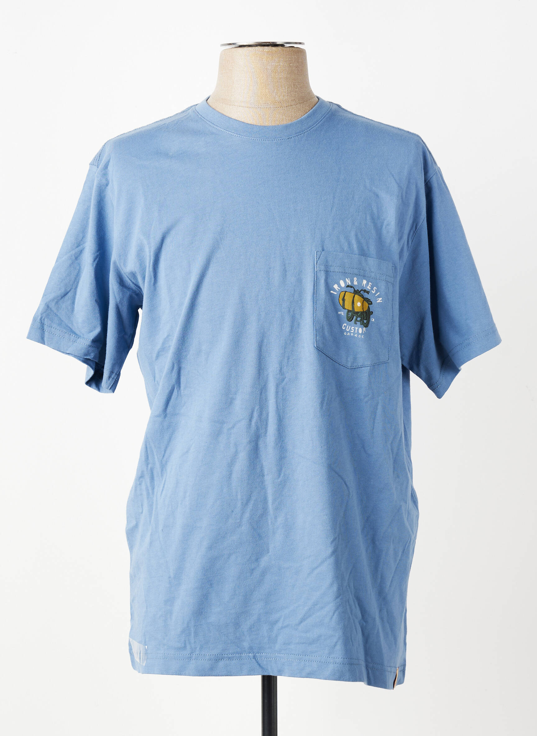 Tricou bio mâneci scurte albastru IRON AND RESIN bărbat