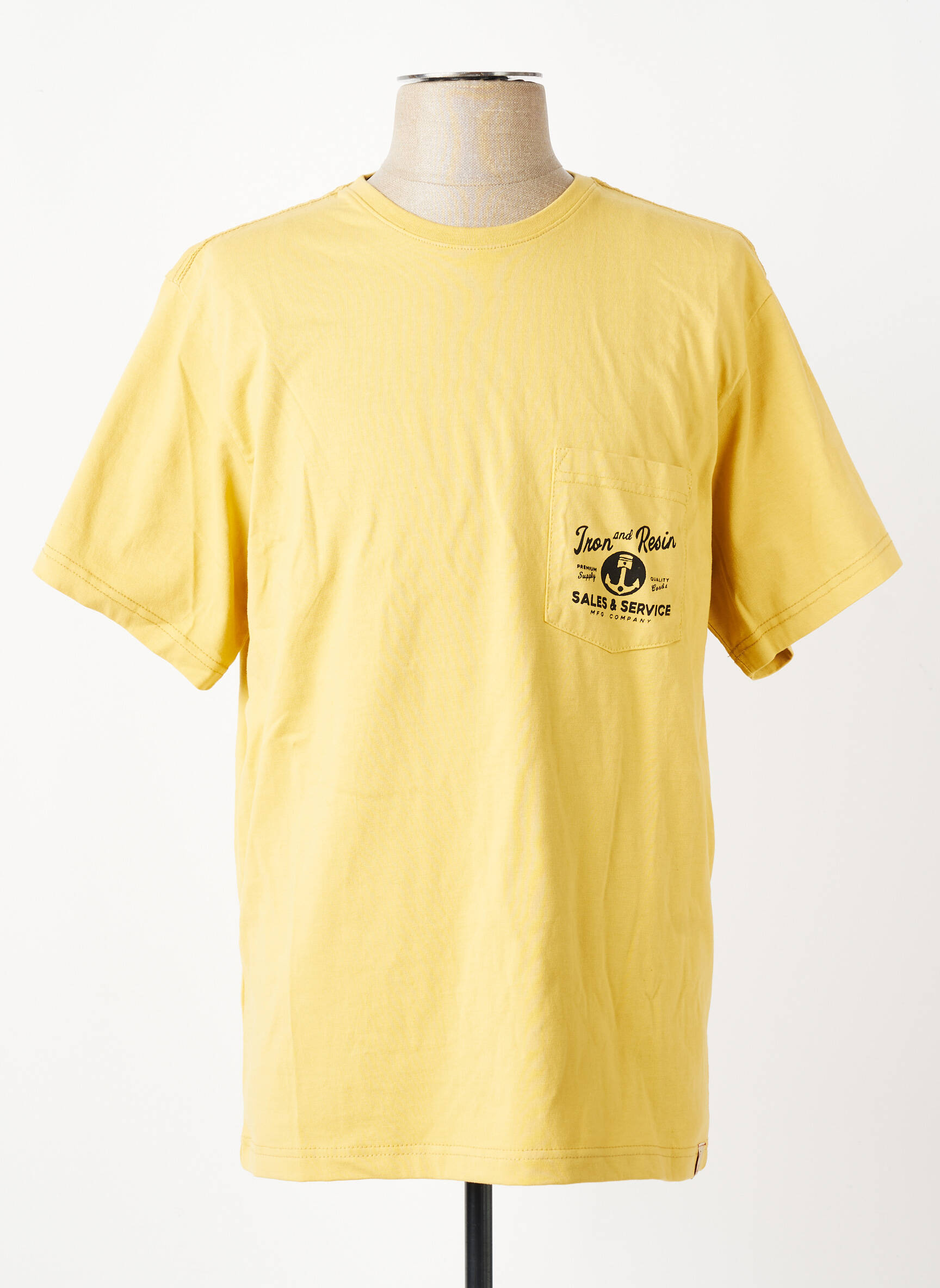 Tricou elasticitate mâneci scurte galben IRON AND RESIN bărbat