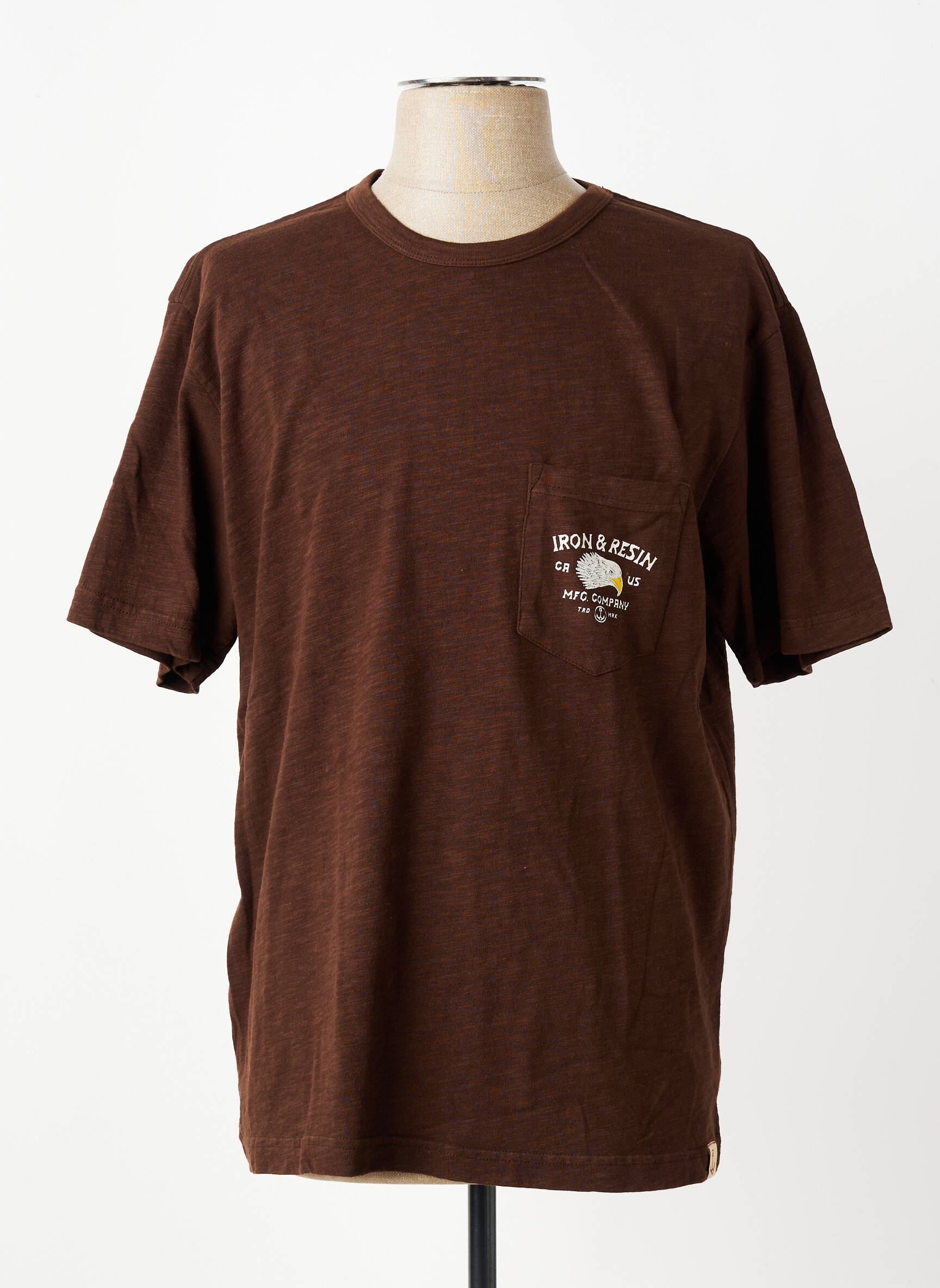 Tricou elasticitate mâneci scurte maro IRON AND RESIN bărbat