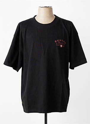 Tricou serigrafie flockată mâneci scurte negru DAYTONA bărbat