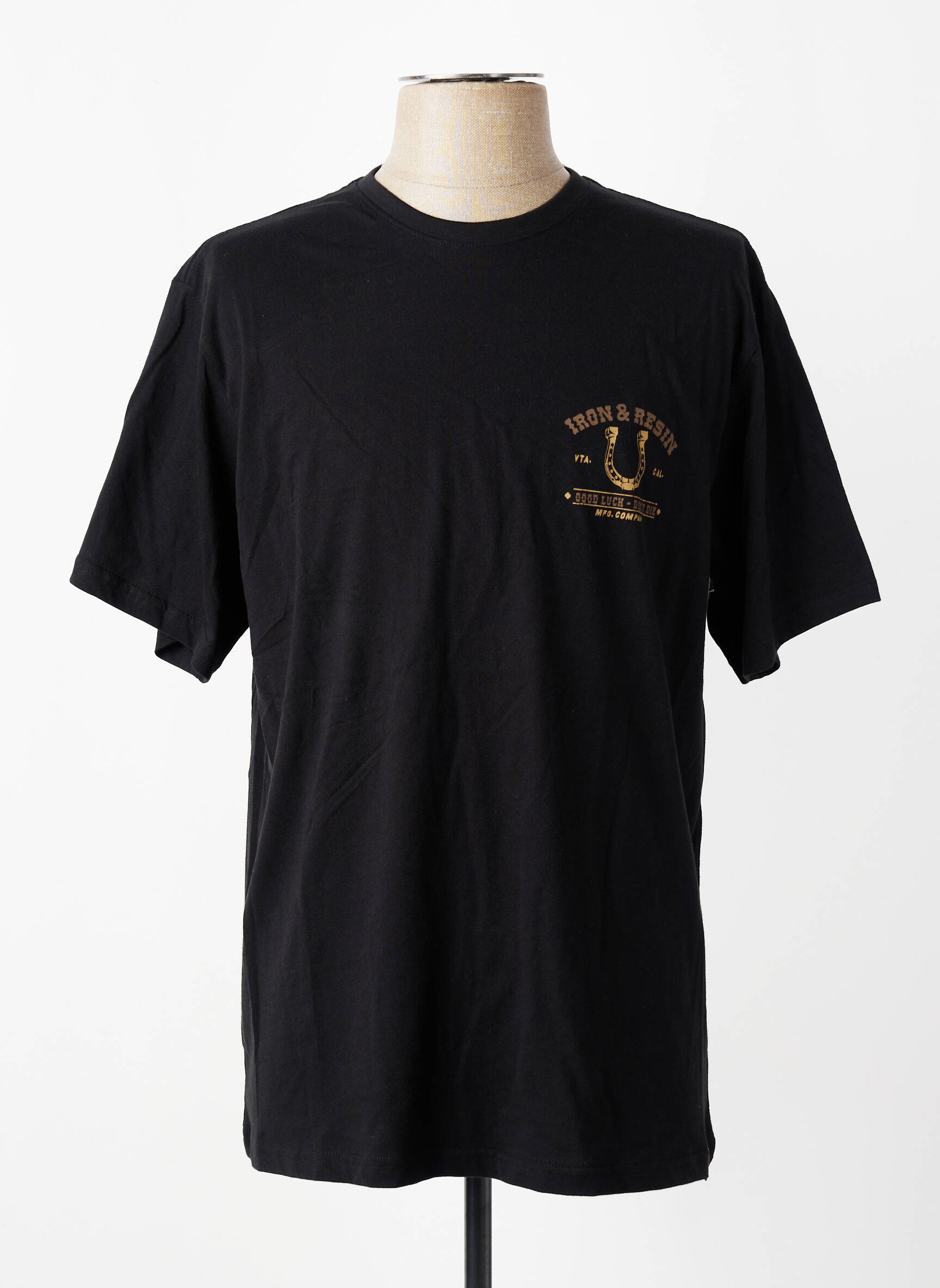 Tricou bio mâneci scurte negru IRON AND RESIN bărbat