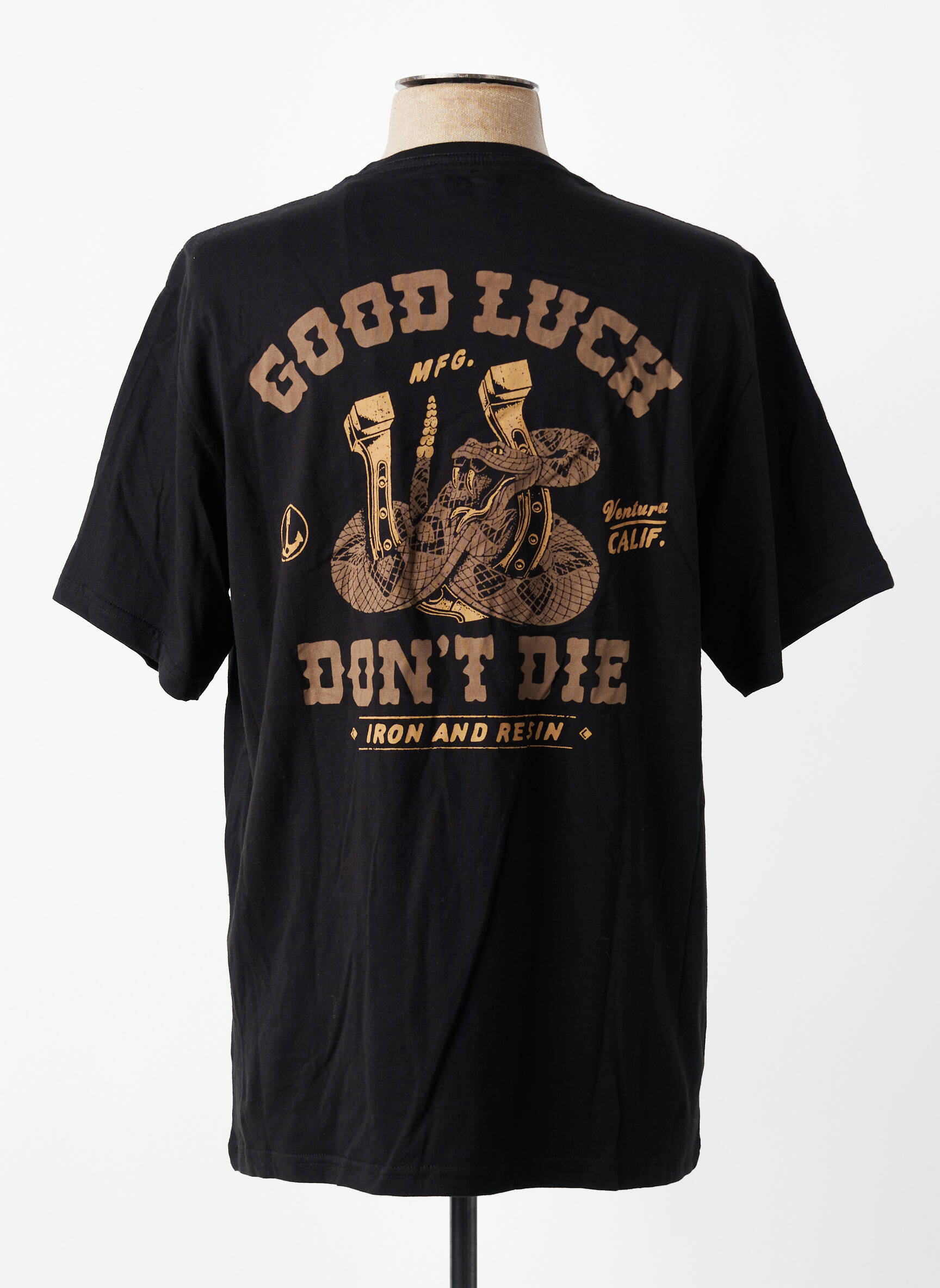 Tricou bio mâneci scurte negru IRON AND RESIN bărbat