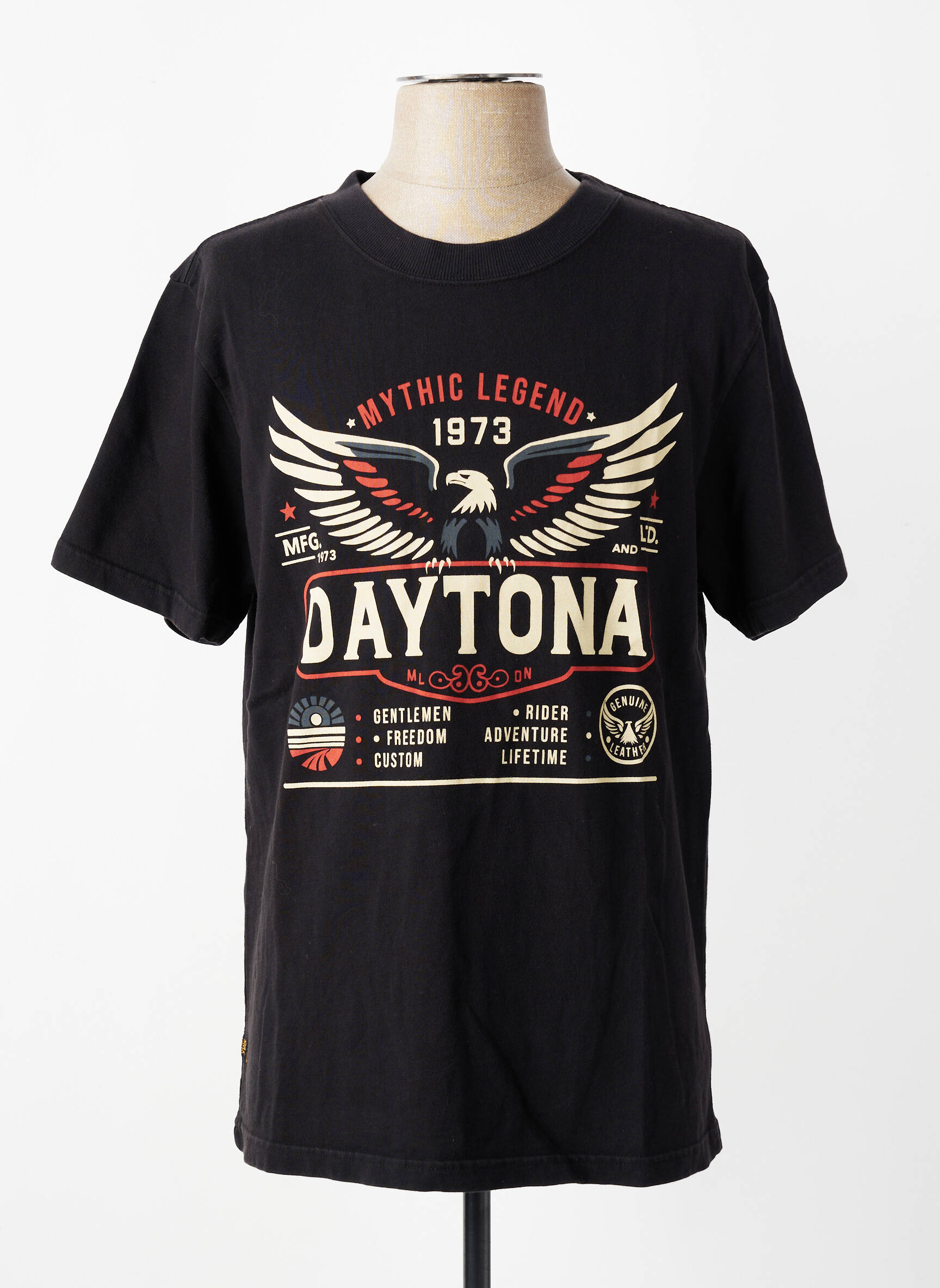 Tricou elasticitate mâneci scurte negru DAYTONA bărbat