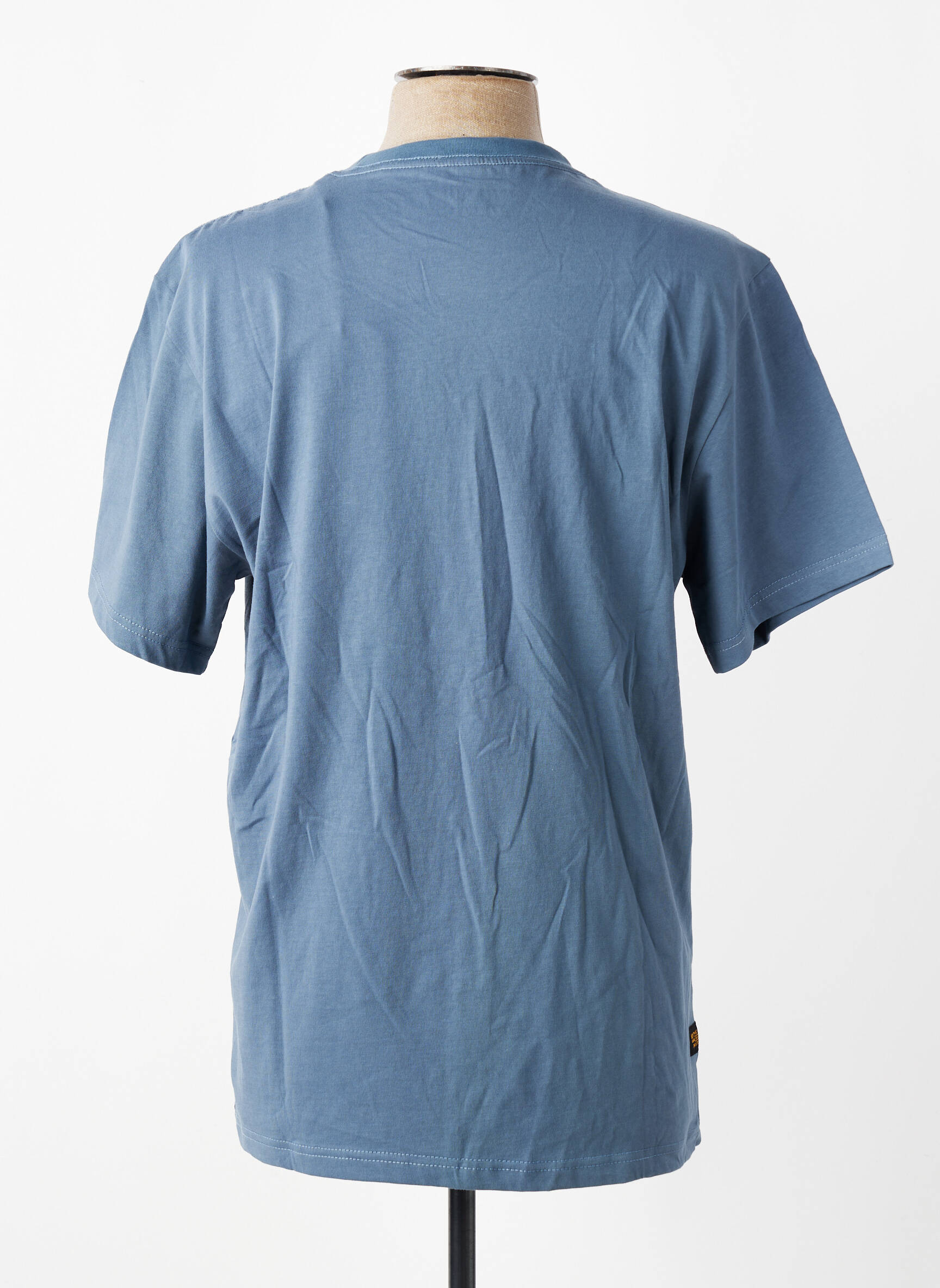 Tricou serigrafie flockată mâneci scurte albastru DAYTONA bărbat