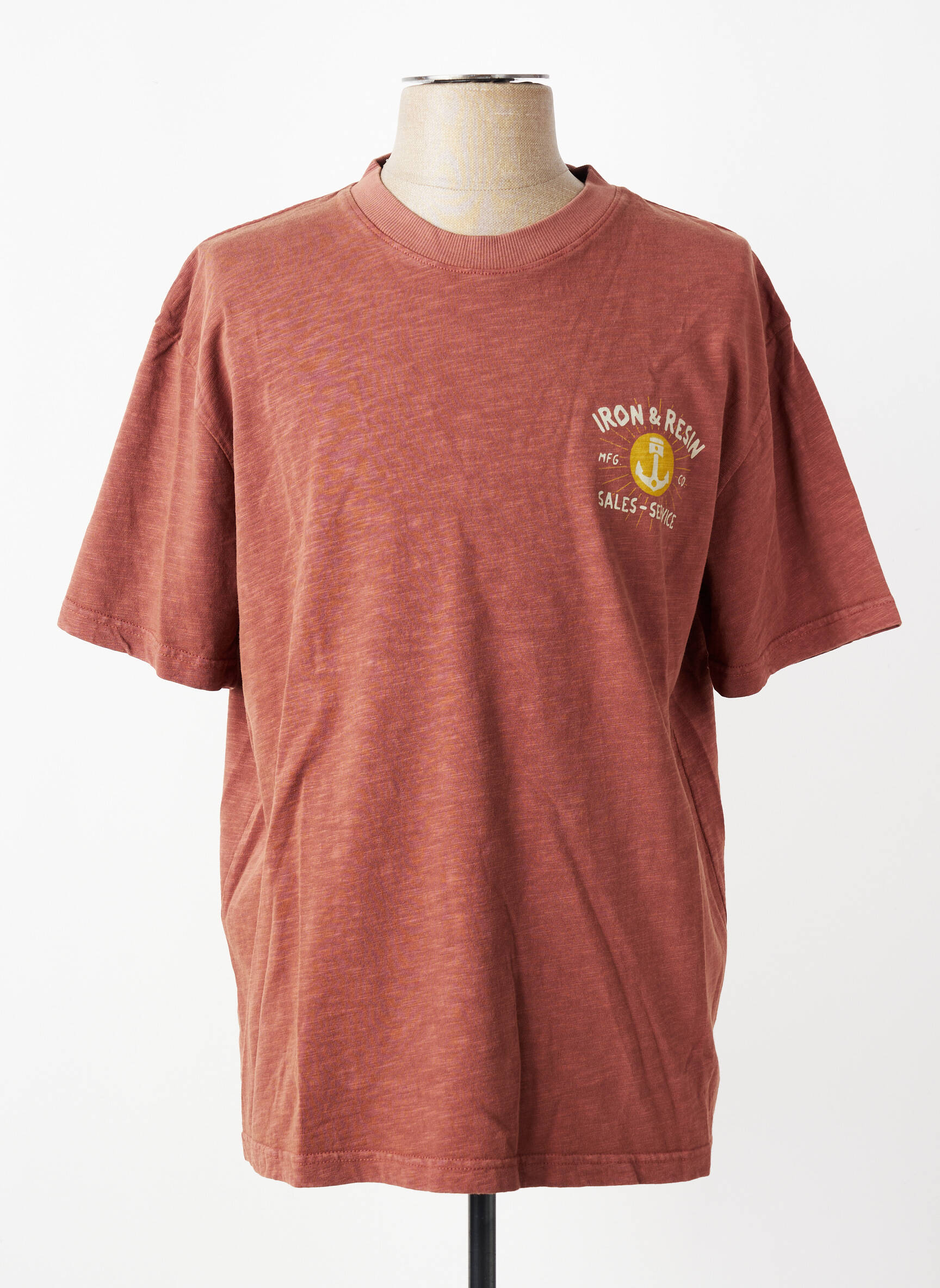 Tricou elasticitate mâneci scurte maro IRON AND RESIN bărbat
