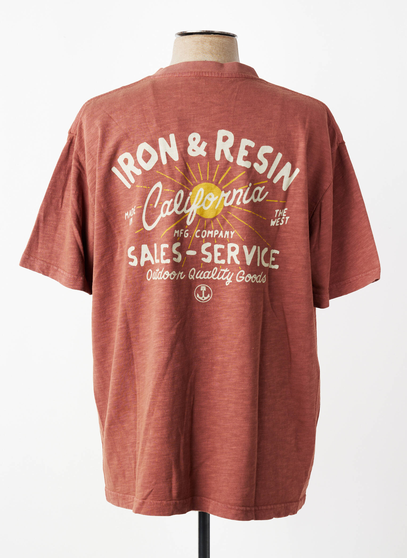 Tricou elasticitate mâneci scurte maro IRON AND RESIN bărbat