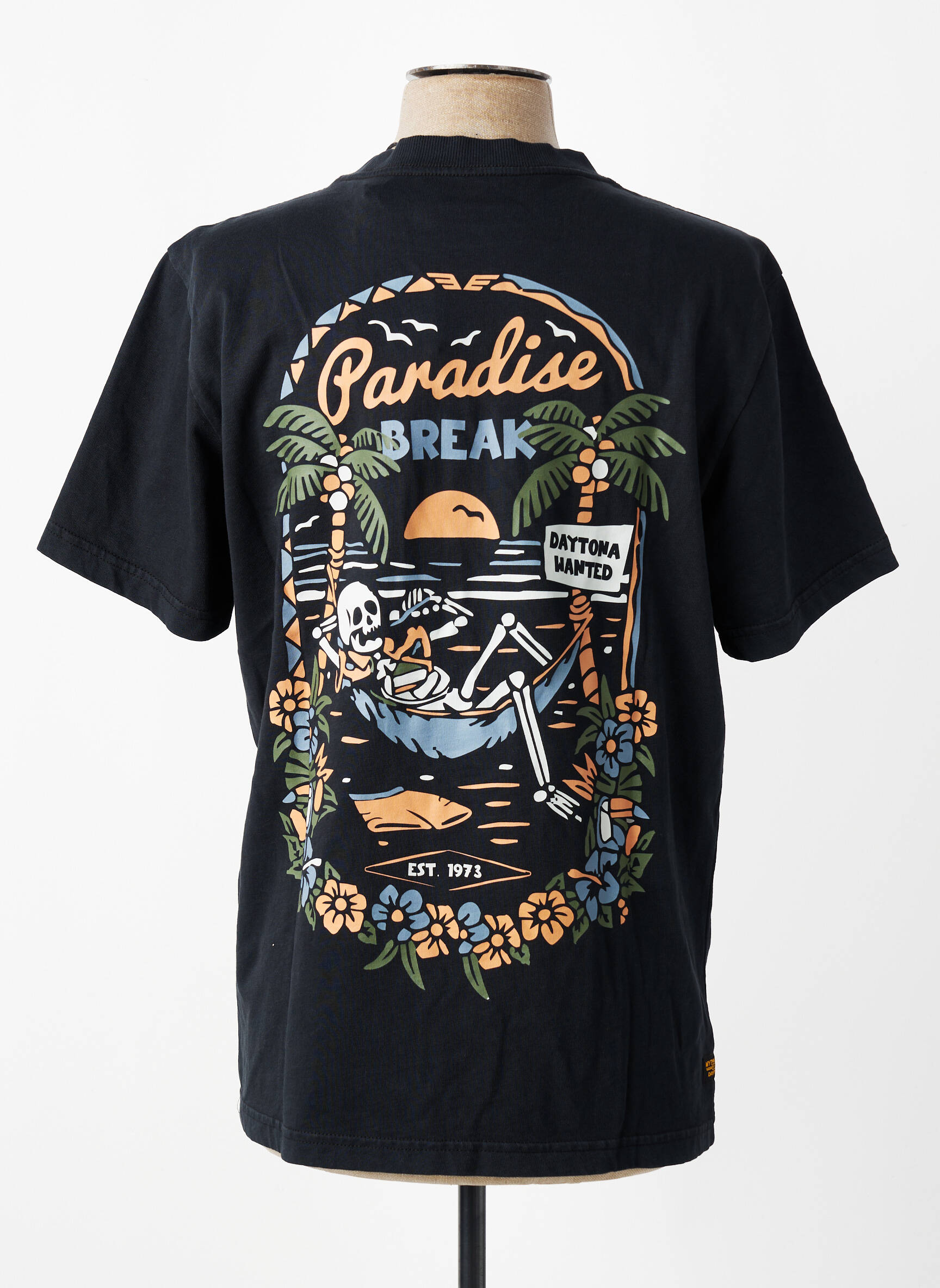 Tricou elasticitate mâneci scurte negru DAYTONA bărbat