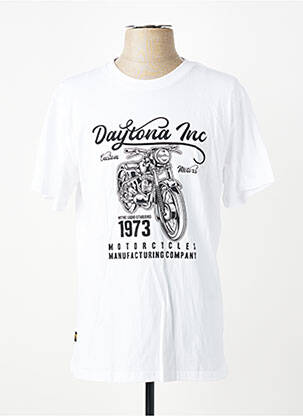 Tricou elasticitate mâneci scurte alb DAYTONA bărbat