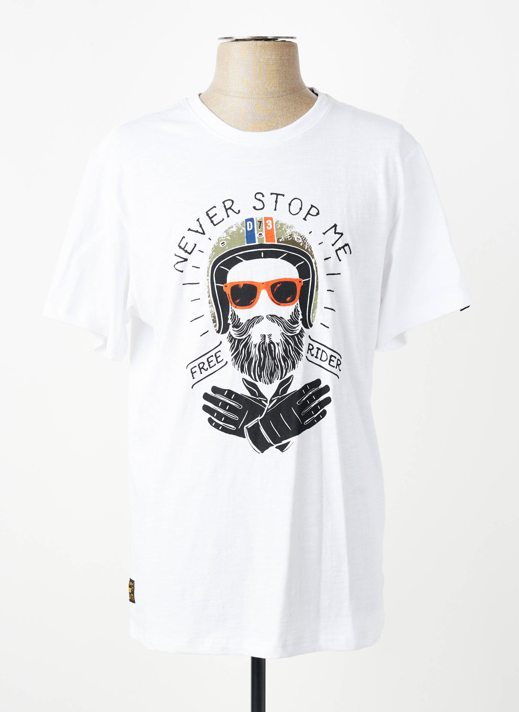 Tricou elasticitate mâneci scurte alb DAYTONA bărbat
