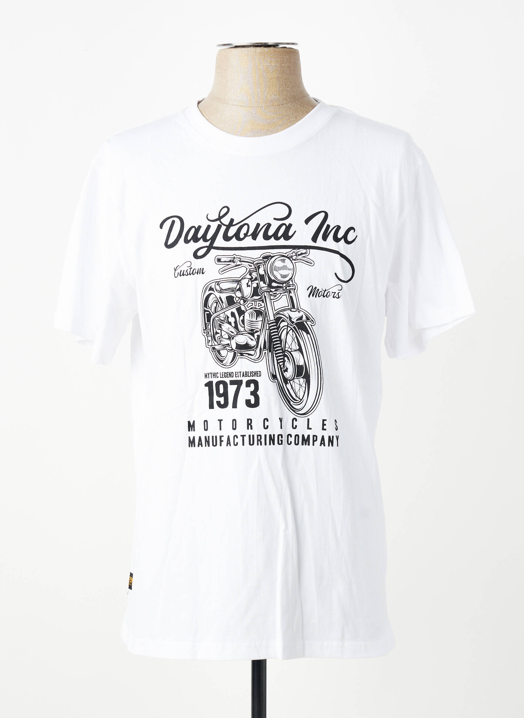 Tricou elasticitate mâneci scurte alb DAYTONA bărbat