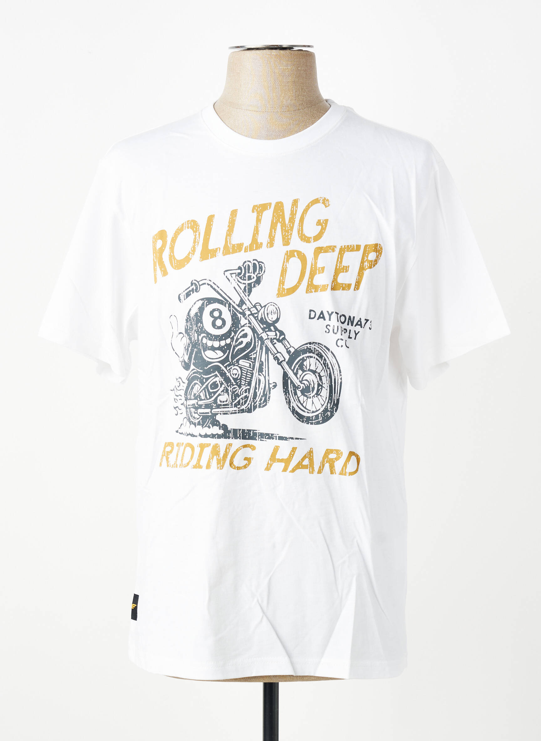 Tricou elasticitate mâneci scurte alb DAYTONA bărbat