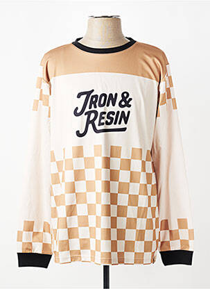 Tricou croială cambrată mâneci lungi bej IRON AND RESIN bărbat