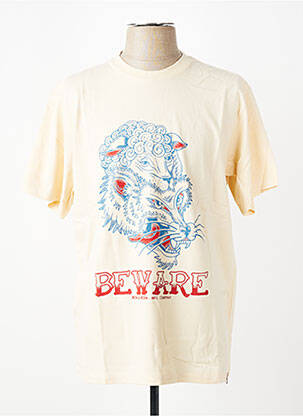 Tricou croială cambrată mâneci scurte bej IRON AND RESIN bărbat