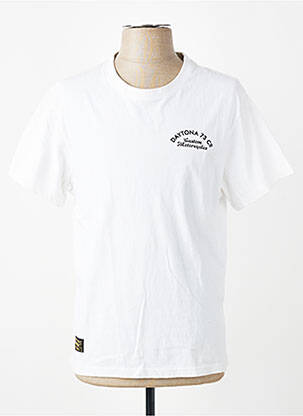 Tricou croială cambrată mâneci scurte alb DAYTONA bărbat