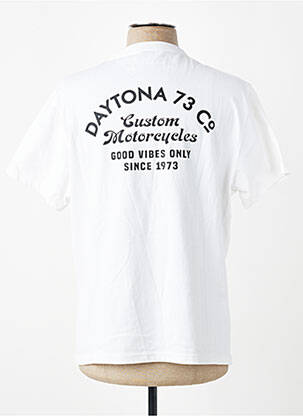 Tricou croială cambrată mâneci scurte alb DAYTONA bărbat