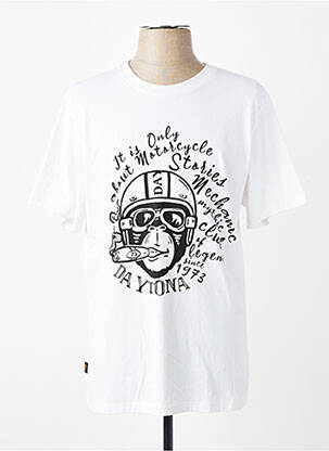 Tricou croială cambrată mâneci scurte alb DAYTONA bărbat