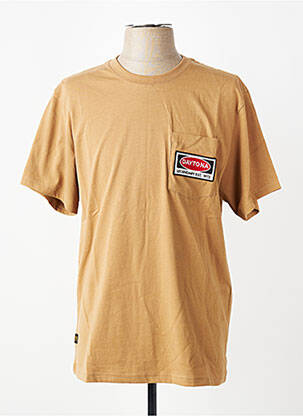 Tricou broderie mâneci scurte maro DAYTONA bărbat