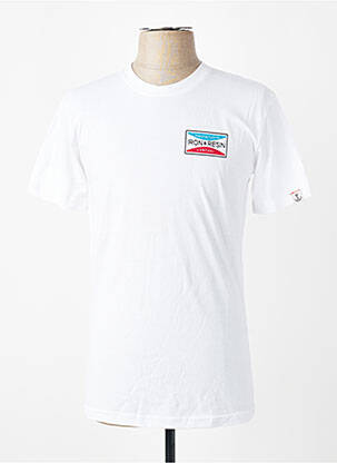 Tricou croială cambrată mâneci scurte alb IRON AND RESIN bărbat