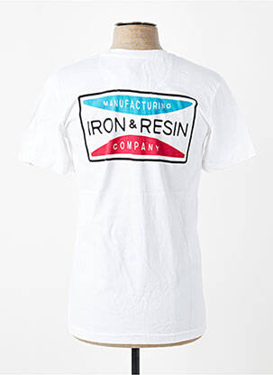 Tricou croială cambrată mâneci scurte alb IRON AND RESIN bărbat