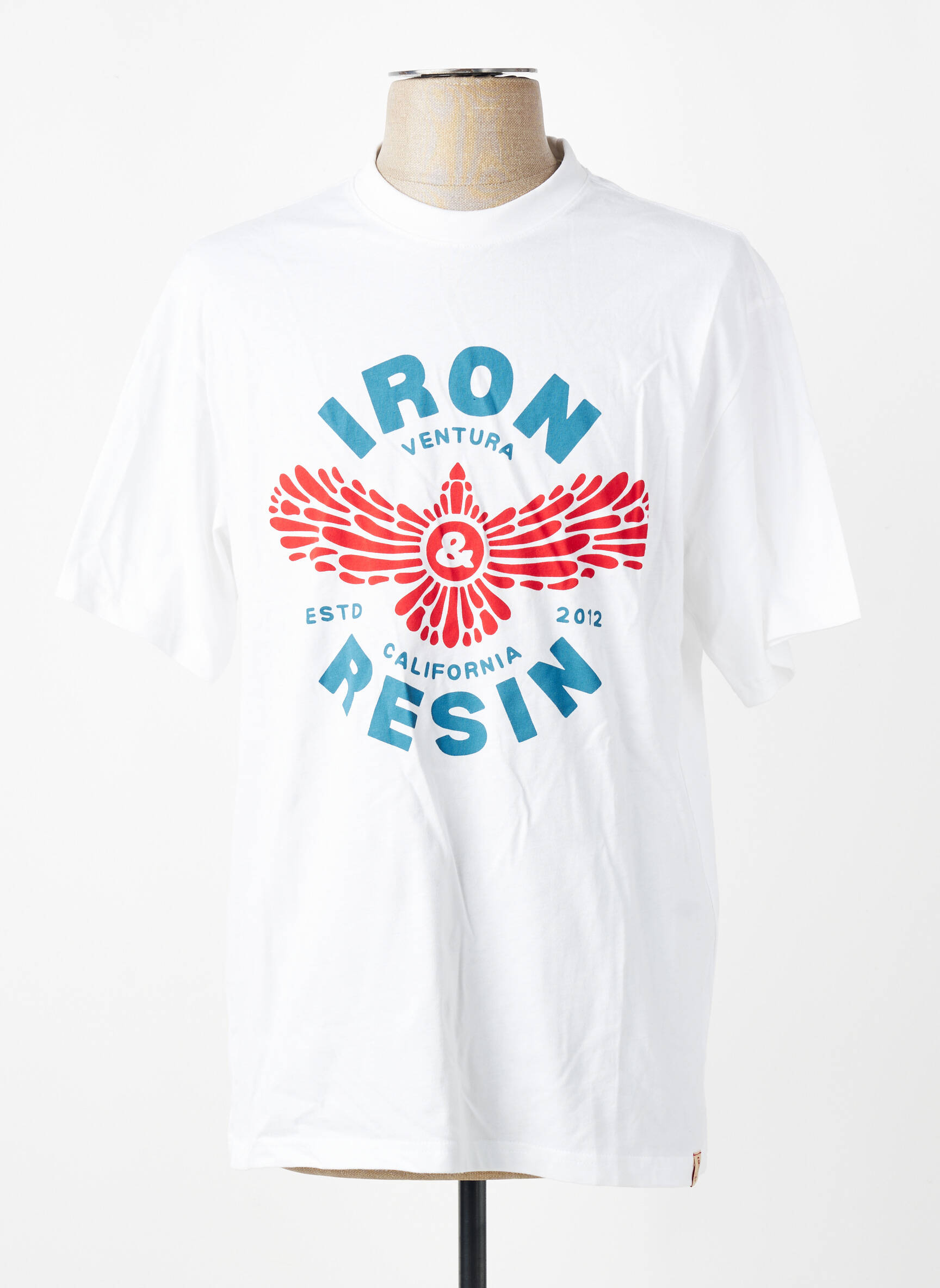 Tricou bio mâneci scurte alb IRON AND RESIN bărbat