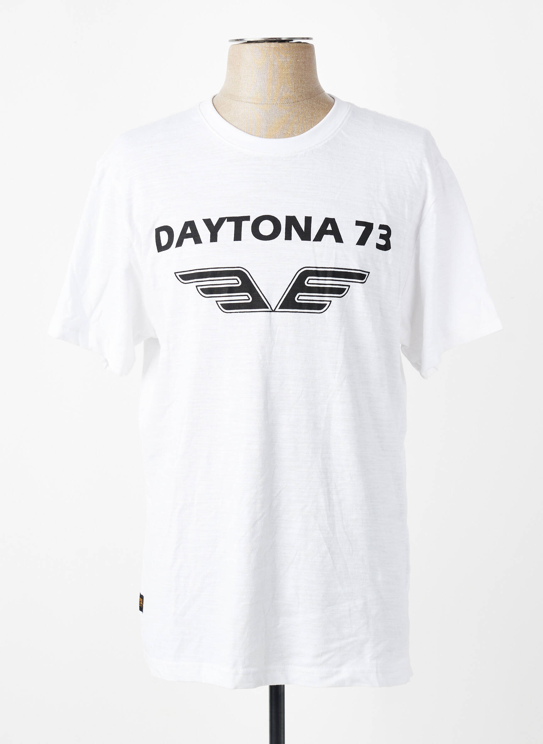 Tricou croială cambrată mâneci scurte alb DAYTONA bărbat