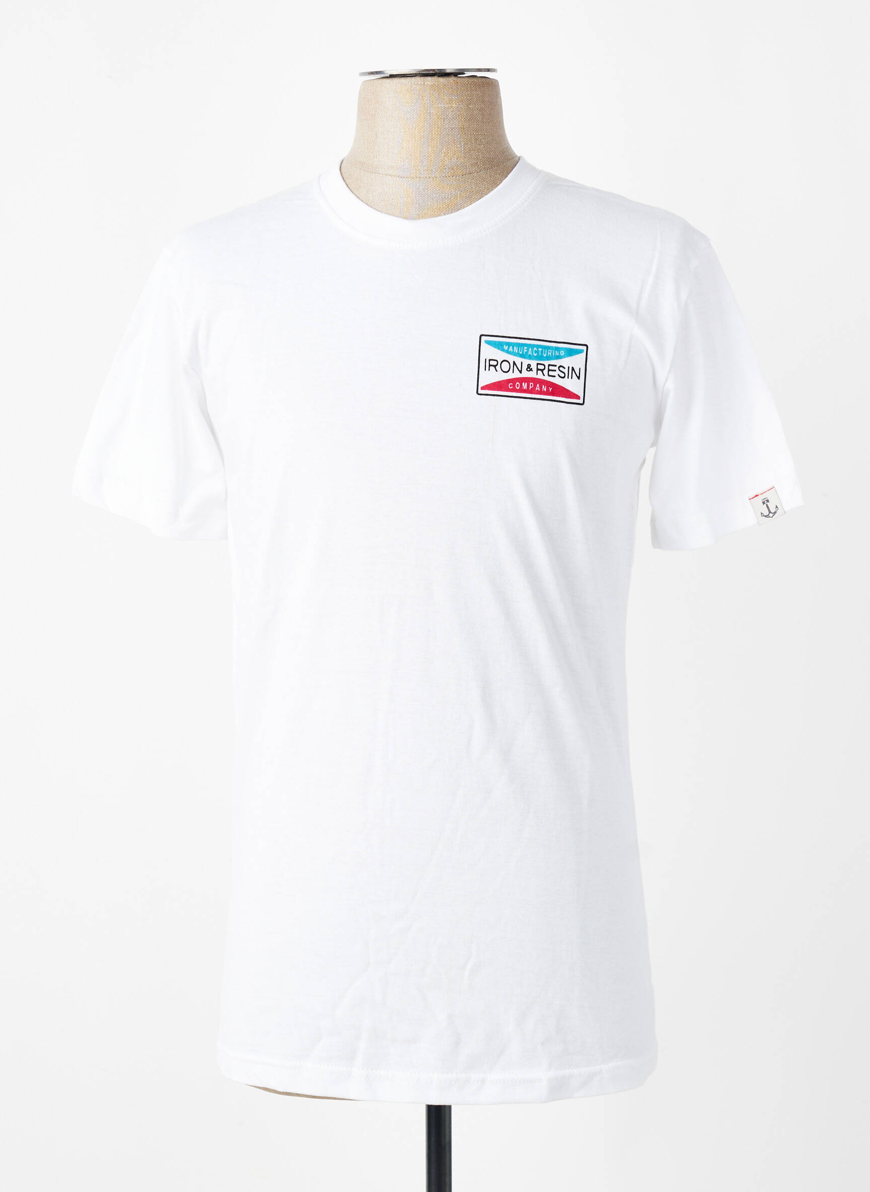 Tricou croială cambrată mâneci scurte alb IRON AND RESIN bărbat
