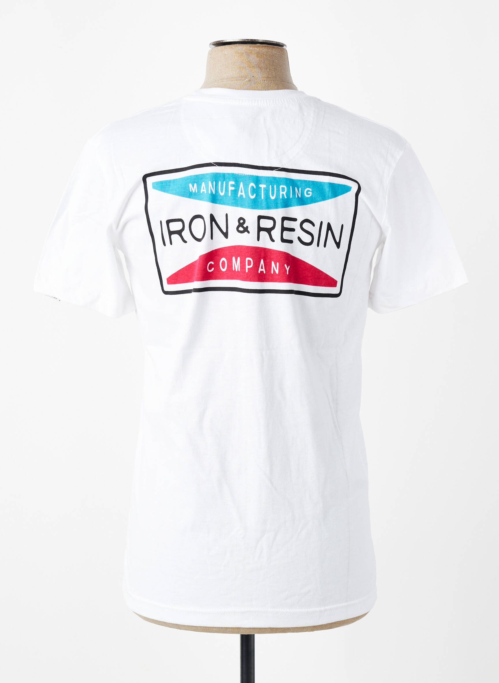 Tricou croială cambrată mâneci scurte alb IRON AND RESIN bărbat