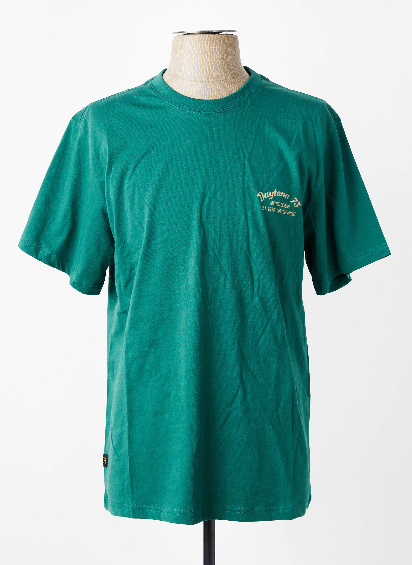 Tricou croială cambrată mâneci scurte verde DAYTONA bărbat