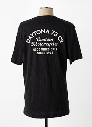 Tricou croială dreaptă mâneci scurte negru DAYTONA bărbat