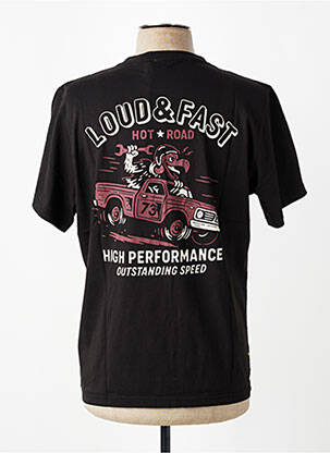 Tricou croială dreaptă mâneci scurte negru DAYTONA bărbat