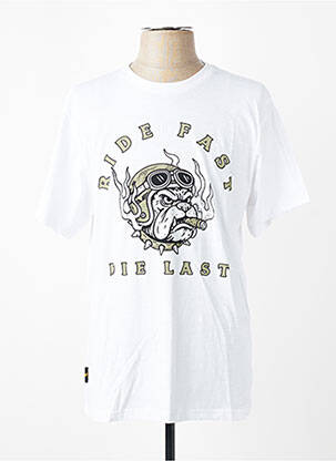Tricou croială dreaptă mâneci scurte alb DAYTONA bărbat