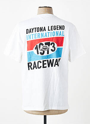 Tricou croială dreaptă mâneci scurte alb DAYTONA bărbat