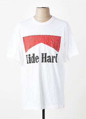 Tricou croială dreaptă mâneci scurte alb IRON AND RESIN bărbat