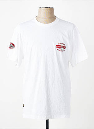 Tricou croială dreaptă mâneci scurte alb DAYTONA bărbat